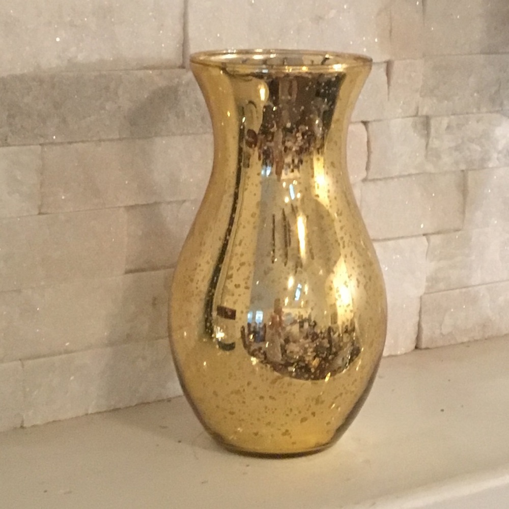 Gold Glass Mercury Teleflora Vase